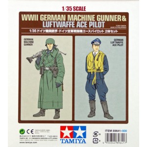 1/35 WWII GERMAN MACHINE GUNNER & LUFTWAFFE ACE PILOT