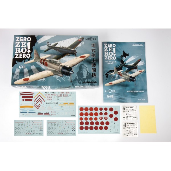 1/48 ZERO ZERO ZERO! (Japanese WWII naval fighter plane A6M2 Zero Type 21 1941-1944 (x2) with Painting Masks & Photo-Etched Parts) DUAL COMBO Limited Edition ΑΕΡΟΠΛΑΝΑ