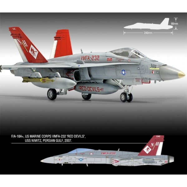 συναρμολογουμενα μοντελα αεροπλανων - συναρμολογουμενα μοντελα - 1/72 F/A-18A+ USMC 'VMFA-232 Red Devils' ΑΕΡΟΠΛΑΝΑ