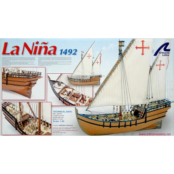 συναρμολογουμενα ξυλινα πλοια - συναρμολογουμενα μοντελα - 1/65 LA NINA 1492  415mm ΞΥΛΙΝΑ ΠΛΟΙΑ