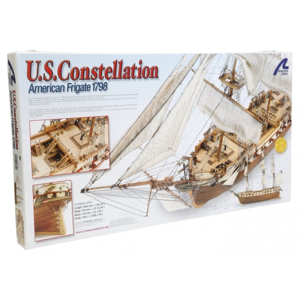 συναρμολογουμενα ξυλινα πλοια - συναρμολογουμενα μοντελα - 1/85 U.S. CONSTELLATION AMERICAN FRIGATE 1798 103.5cm ΞΥΛΙΝΑ ΠΛΟΙΑ