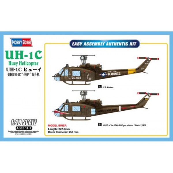 συναρμολογουμενα ελικοπτερα - συναρμολογουμενα μοντελα - 1/48 BELL UH-1C HUEY HELICOPTER ΕΛΙΚΟΠΤΕΡΑ