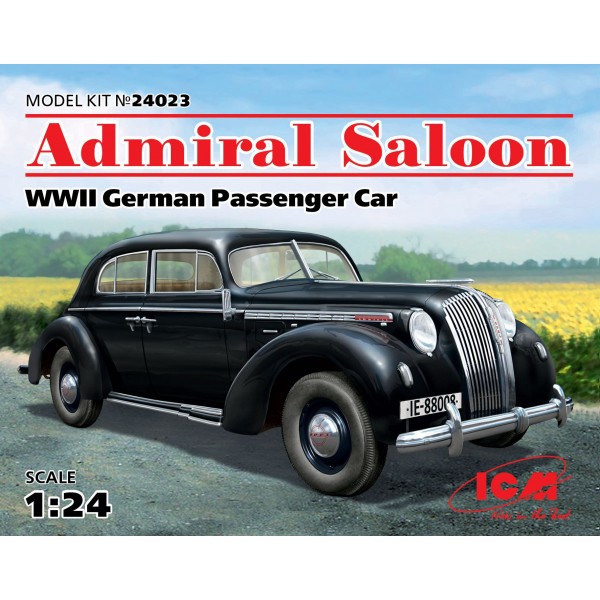 συναρμολογουμενα πολιτικα οχηματα - συναρμολογουμενα μοντελα - 1/24 ADMIRAL SALOON WWII GERMAN PASSENGER CAR ΠΛΑΣΤΙΚΑ KITS ΑΥΤΟΚΙΝΗΤΑ 1/24