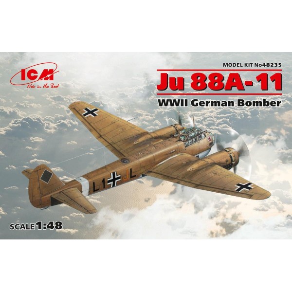 συναρμολογουμενα μοντελα αεροπλανων - συναρμολογουμενα μοντελα - 1/48 JUNKERS Ju88 A-11 WWII GERMAN BOMBER ΑΕΡΟΠΛΑΝΑ