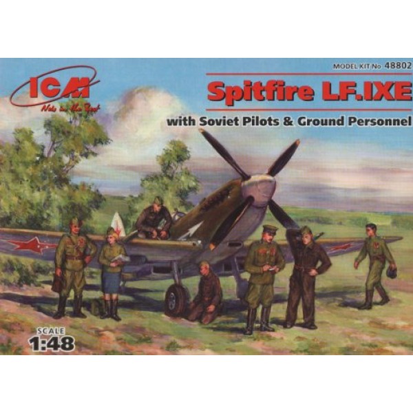 συναρμολογουμενα μοντελα αεροπλανων - συναρμολογουμενα μοντελα - 1/48 SPITFIRE LF.IXE with SOVIET PILOTS & GROUND PERSONNEL ΑΕΡΟΠΛΑΝΑ