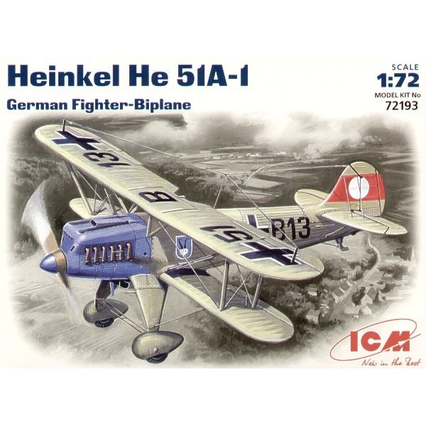 συναρμολογουμενα μοντελα αεροπλανων - συναρμολογουμενα μοντελα - 1/72 HEINKEL He 51A-1 GERMAN FIGHTER BIPLANE ΑΕΡΟΠΛΑΝΑ