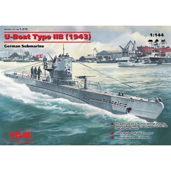 συναρμολογουμενα υποβρυχια - συναρμολογουμενα μοντελα - 1/144 U-BOAT TYPE IIB (1943) GERMAN SUBMARINE ΥΠΟΒΡΥΧΙΑ