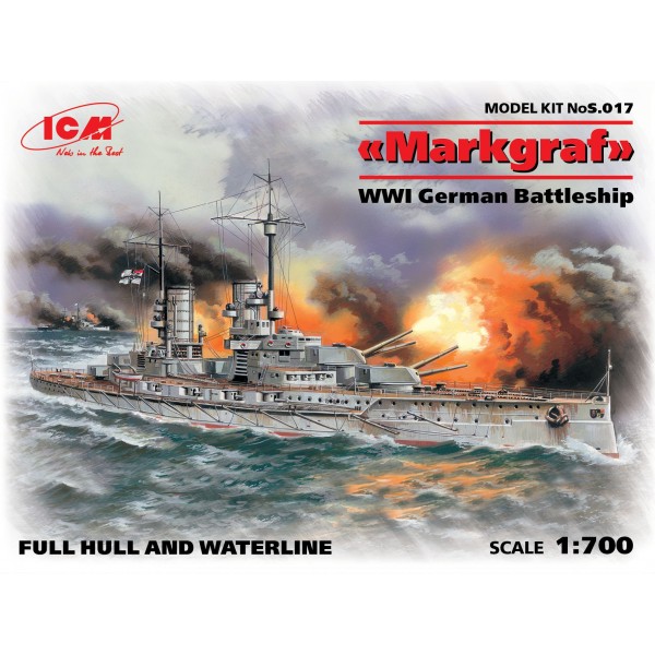 συναρμολογουμενα πλοια - συναρμολογουμενα μοντελα - 1/700 'MARKGRAF' WWI GERMAN BATTLESHIP (Full Hull & Waterline) ΠΛΟΙΑ
