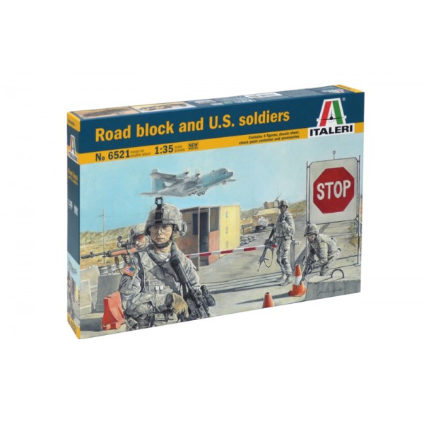 συναρμολογουμενες φιγουρες - συναρμολογουμενα μοντελα - 1/35 ROAD BLOCK AND U.S. SOLDIERS ΦΙΓΟΥΡΕΣ  1/35