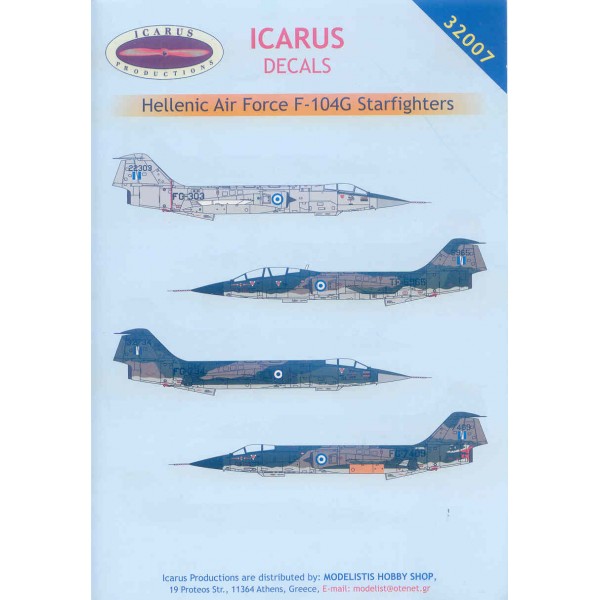 συναρμολογουμενες χαλκομανιες - συναρμολογουμενα μοντελα - 1/32  HELLENIC STARFIGHTERS (F/TF/RF-104G) ΧΑΛΚΟΜΑΝΙΕΣ