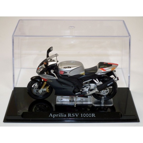 ετοιμα μοντελα μοτοσικλετες - ετοιμα μοντελα - 1/24 APRILIA RSV 1000R SILVER/BLACK ΜΗΧΑΝΕΣ