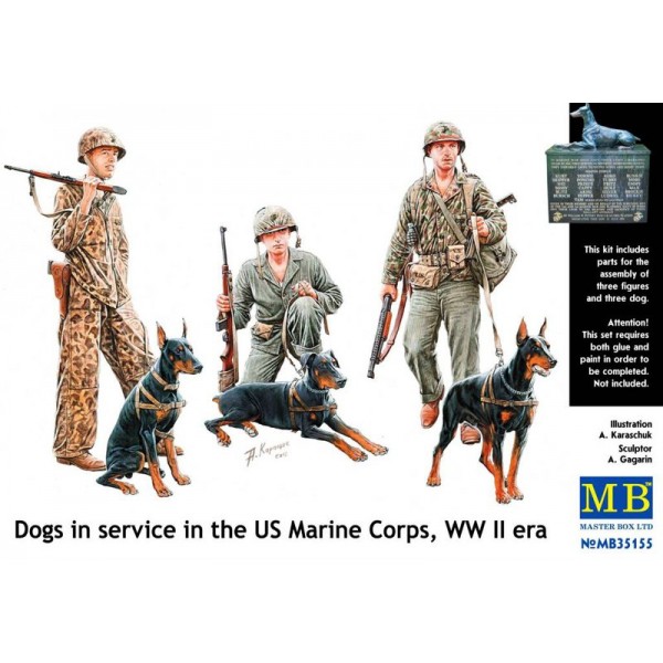 συναρμολογουμενες φιγουρες - συναρμολογουμενα μοντελα - 1/35 DOGS IN SERVICE IN THE US MARINE CORPS WWII era ΦΙΓΟΥΡΕΣ