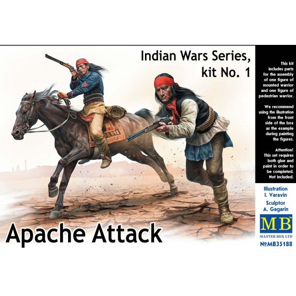 συναρμολογουμενες φιγουρες - συναρμολογουμενα μοντελα - 1/35 APACHE ATTACK, INDIAN WAR SERIES, KIT No.1 ΦΙΓΟΥΡΕΣ  1/35