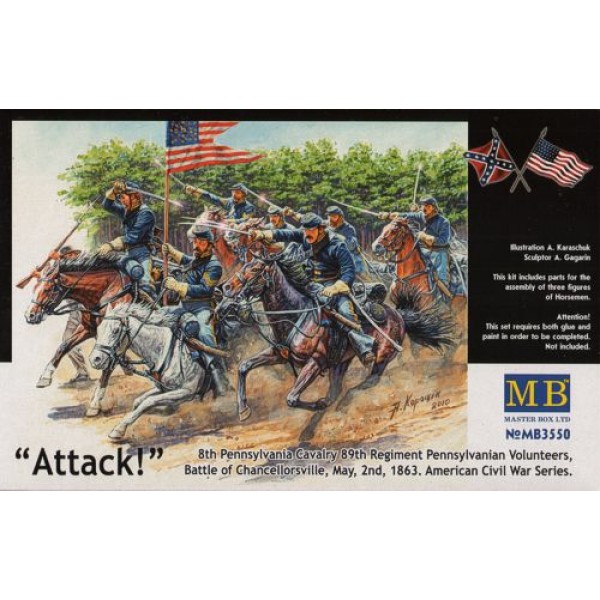 συναρμολογουμενες φιγουρες - συναρμολογουμενα μοντελα - 1/35 ''ATTACK!'' 8th Pennsylvania Cavalry, Battle of Chancellorsville, May 2nd1863 (American Civil War Series) ΦΙΓΟΥΡΕΣ