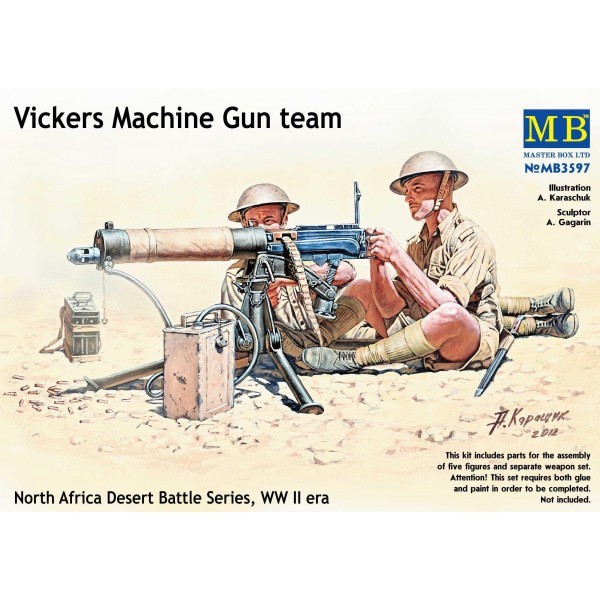 συναρμολογουμενες φιγουρες - συναρμολογουμενα μοντελα - 1/35 VICKERS MACHINE GUN TEAM NORTH AFRICA DESERT BATLLE SERIES, WWI ERA ΦΙΓΟΥΡΕΣ