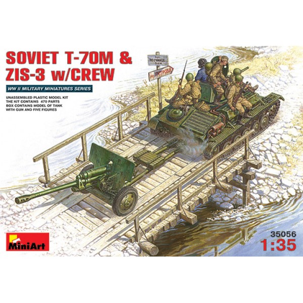 συναρμολογουμενα στραιτωτικα αξεσοιυαρ - συναρμολογουμενα στραιτωτικα οπλα - συναρμολογουμενα στραιτωτικα οχηματα - συναρμολογουμενα μοντελα - 1/35 SOVIET T-70 WITH ZIS-3 AND CREW ΣΤΡΑΤΙΩΤΙΚΑ ΟΧΗΜΑΤΑ 1/35