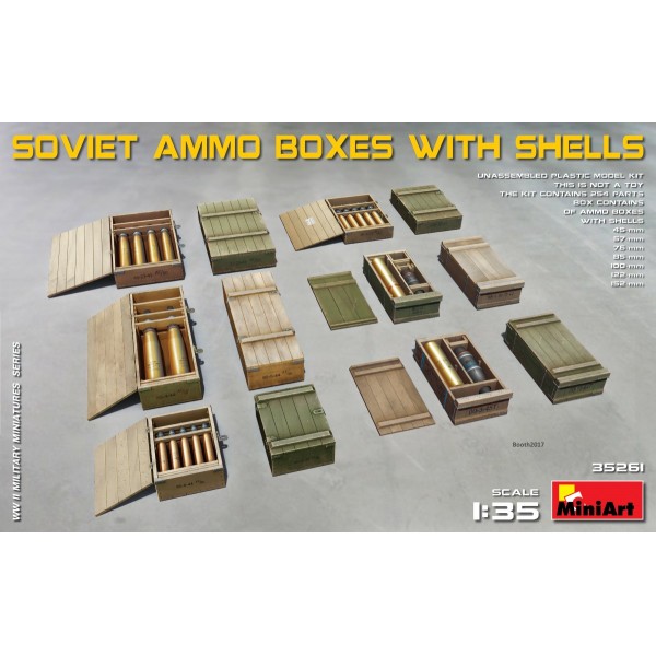 συναρμολογουμενα αξεσουαρ διοραματων - συναρμολογουμενα μοντελα - 1/35 SOVIET AMMO BOXES WITH SHELLS ΑΞΕΣΟΥΑΡ ΔΙΟΡΑΜΑΤΩΝ 1/35