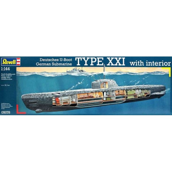 συναρμολογουμενα υποβρυχια - συναρμολογουμενα μοντελα - 1/144 U-BOAT TYPE XXI U-2540 (w/INTERIOR) ΥΠΟΒΡΥΧΙΑ