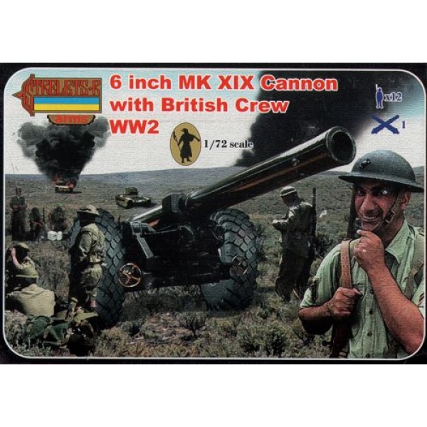 συναρμολογουμενες φιγουρες - συναρμολογουμενα στραιτωτικα αξεσοιυαρ - συναρμολογουμενα στραιτωτικα οπλα - συναρμολογουμενα στραιτωτικα οχηματα - συναρμολογουμενα μοντελα - 1/72 6 INCH Mk.XIX CANNON with BRITISH CREW WWII ΦΙΓΟΥΡΕΣ  1/72
