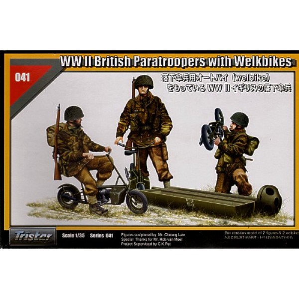 συναρμολογουμενες φιγουρες - συναρμολογουμενα μοντελα - 1/35 WWII BRITISH PARATROOPERS WITH WELKBIKES (x2) ΦΙΓΟΥΡΕΣ  1/35
