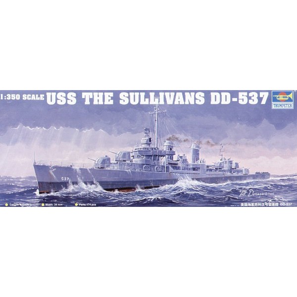 συναρμολογουμενα πλοια - συναρμολογουμενα μοντελα - 1/350 USS THE SULLIVANS  FLETCHER CLASS ΠΛΟΙΑ