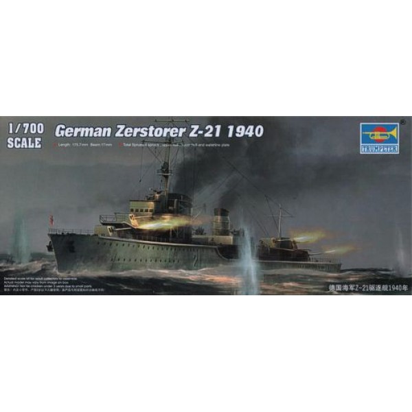 συναρμολογουμενα πλοια - συναρμολογουμενα μοντελα - 1/700 GERMAN ZERSTORER Z-21 1940 ΠΛΟΙΑ