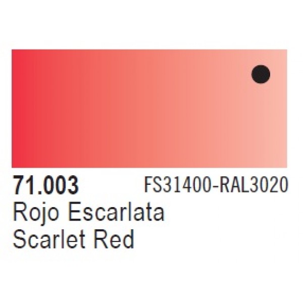 χρωματα μοντελισμου - MODEL AIR SCARLET RED 17ml VALLEJO ΑΚΡΥΛΙΚΑ MODEL AIR 17ml