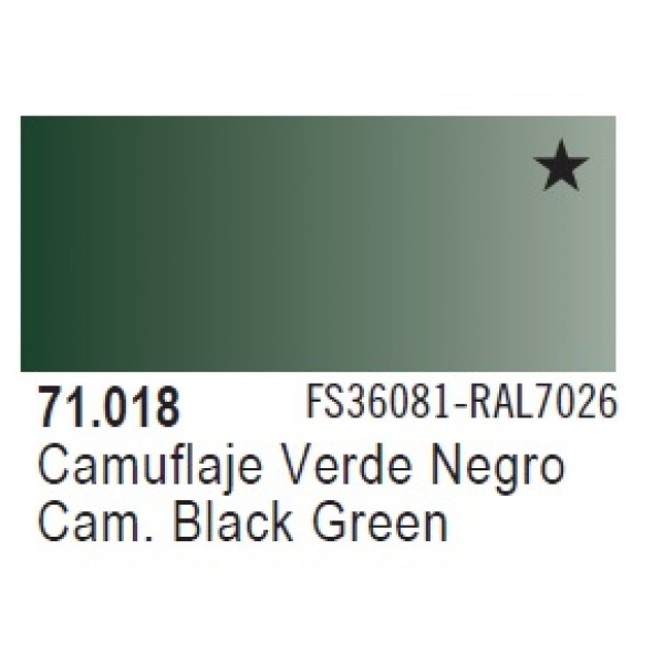 χρωματα μοντελισμου - MODEL AIR CAMOUFLAGE BLACK GREEN 17ml VALLEJO ΑΚΡΥΛΙΚΑ MODEL AIR 17ml