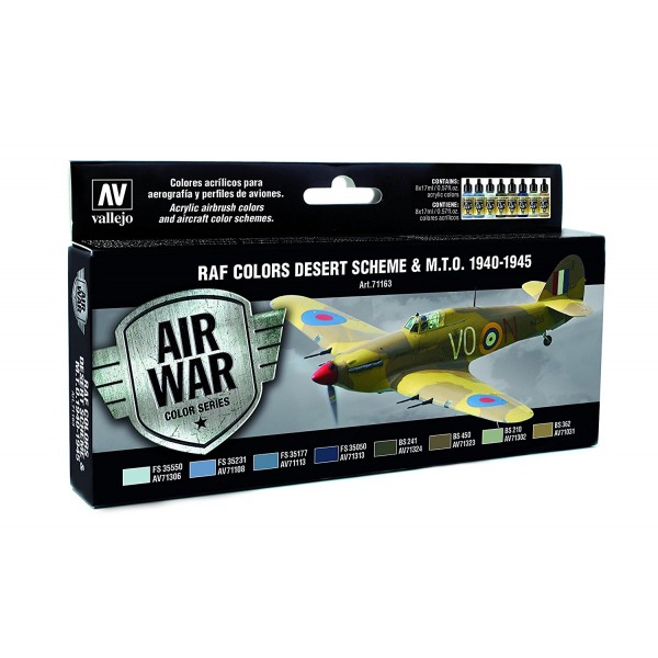 χρωματα μοντελισμου - AIRBRUSH SET RAF COLORS DESERT SCHEME& M.T.O. 1940-1945 ΧΡΩΜΑΤΑ ΣΕΤ