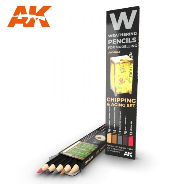 χρωματα μοντελισμου - Chipping & Aging Set 5 Pencils WEATHERING WATERCOLOR PENCILS