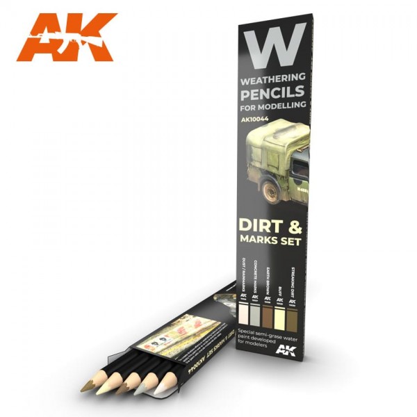 χρωματα μοντελισμου - Dirt & Marks Set 5 Pencils WEATHERING WATERCOLOR PENCILS