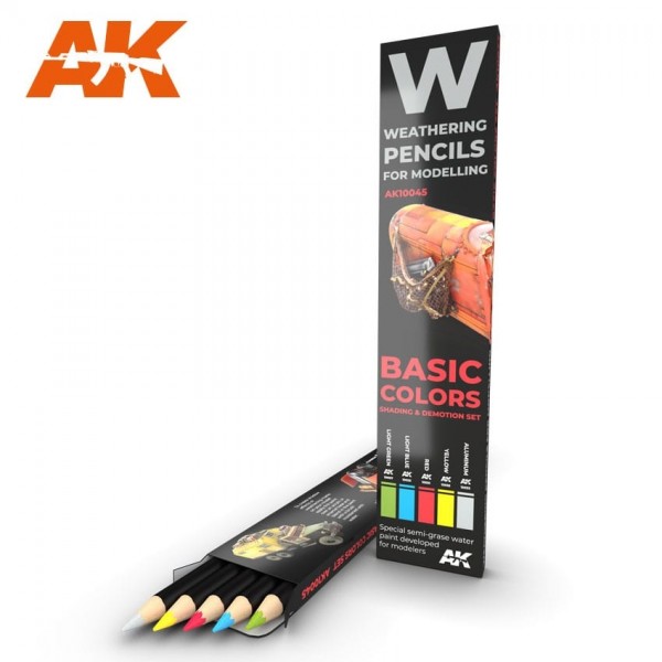 χρωματα μοντελισμου - Basic colors “Shading & Demotion Set” 5 Pencils WEATHERING WATERCOLOR PENCILS