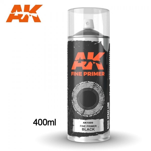 χρωματα μοντελισμου - Fine Primer Black Spray 400ml (with 2 Diffusers- Standard / Fine) SPRAY
