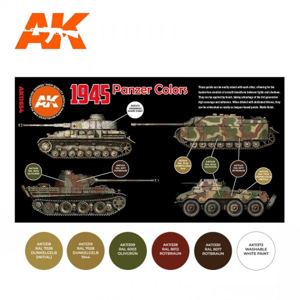 χρωματα μοντελισμου - 1945 Panzer Colors Set (6 x 17ml) 3G Acrylics ΧΡΩΜΑΤΑ ΣΕΤ