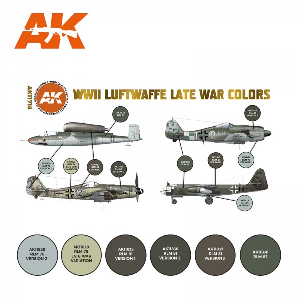 χρωματα μοντελισμου - WWII Luftwaffe Late War Colors Set (6 x 17ml) 3G Acrylics ΧΡΩΜΑΤΑ ΣΕΤ