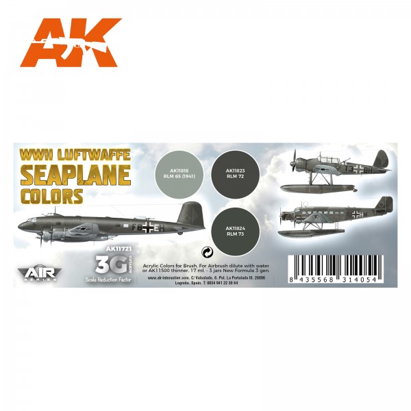 χρωματα μοντελισμου - WWII Luftwaffe Seaplane Colors Set (3 x 17ml) 3G Acrylics ΧΡΩΜΑΤΑ ΣΕΤ