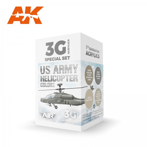 χρωματα μοντελισμου - US Army Helicopter Colors Set (4 x 17ml) 3G Acrylics ΧΡΩΜΑΤΑ ΣΕΤ