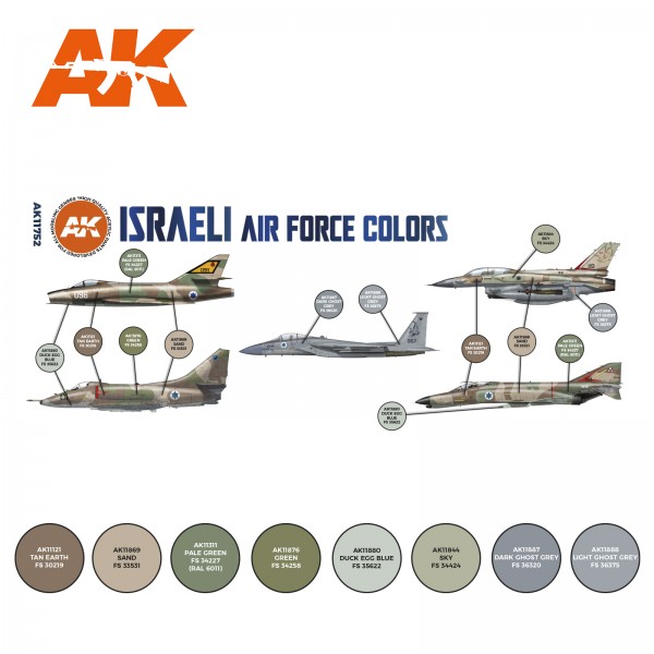 χρωματα μοντελισμου - Israeli Air Force Colors Set (8 x 17ml) 3G Acrylics ΧΡΩΜΑΤΑ ΣΕΤ