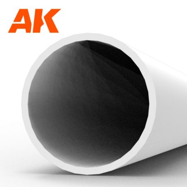 Hollow tube 6.00 diameter x 350mm – STYRENE HOLLOW TUBE – (3 units) ΥΛΙΚΑ ΜΑΚΕΤΑΣ