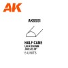 Half cane 1.00 x 350mm – STYRENE HALF CANE – (5 units) ΦΥΛΛΑ ΚΑΙ ΠΡΟΦΙΛ ΠΛΑΣΤΙΚΟΥ