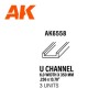 U Channel 6.0 width x 350mm – STYRENE U CHANNEL – (3 units) ΦΥΛΛΑ ΚΑΙ ΠΡΟΦΙΛ ΠΛΑΣΤΙΚΟΥ