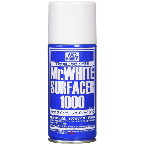 χρωματα μοντελισμου - Mr. WHITE SURFACER 1000 170ml SPRAY
