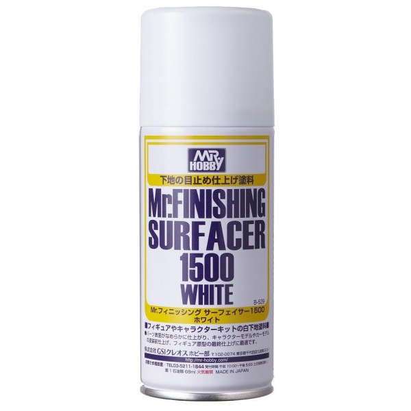 χρωματα μοντελισμου - Mr. FINISHING SURFACER 1500 WHITE 170ml SPRAY