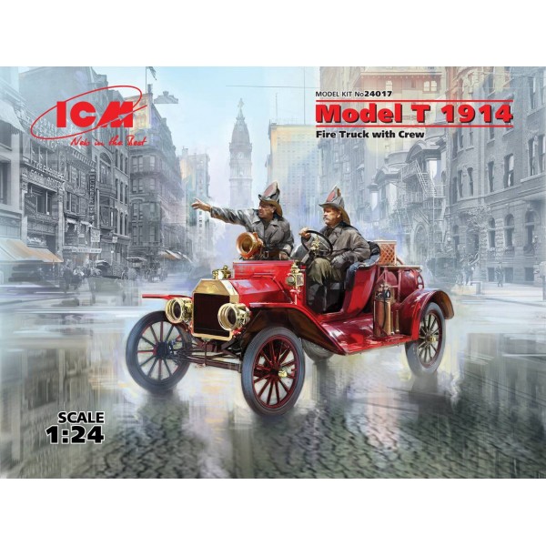 συναρμολογουμενα πολιτικα οχηματα - συναρμολογουμενα μοντελα - 1/24 MODEL T 1914 FIRE TRUCK with Crew ΠΟΛΙΤΙΚΑ ΟΧΗΜΑΤΑ
