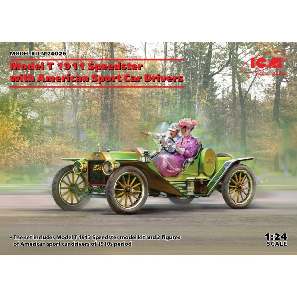 συναρμολογουμενα πολιτικα οχηματα - συναρμολογουμενα μοντελα - 1/24 Model T 1913 Speedster with American Sport Car Drivers ΠΟΛΙΤΙΚΑ ΟΧΗΜΑΤΑ