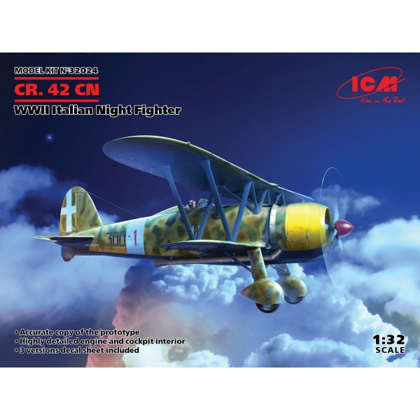 συναρμολογουμενα μοντελα αεροπλανων - συναρμολογουμενα μοντελα - 1/32 CR. 42CN WWII Italian Night Fighter ΑΕΡΟΠΛΑΝΑ