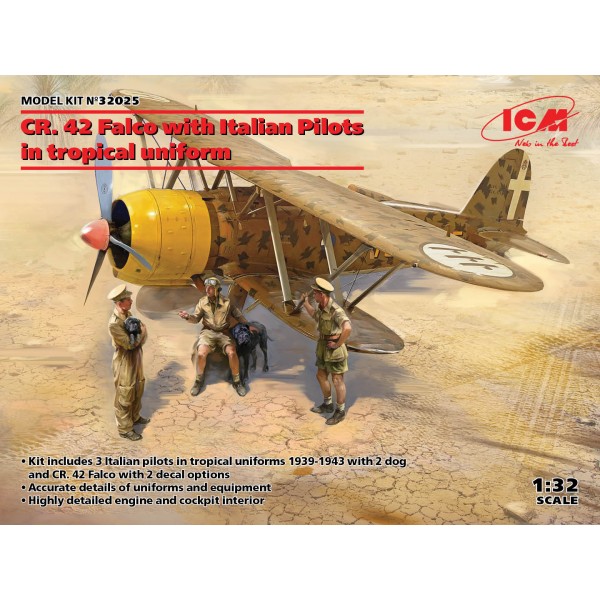 συναρμολογουμενα μοντελα αεροπλανων - συναρμολογουμενα μοντελα - 1/32 CR. 42 Falco with Italian Pilots in tropical uniform ΑΕΡΟΠΛΑΝΑ