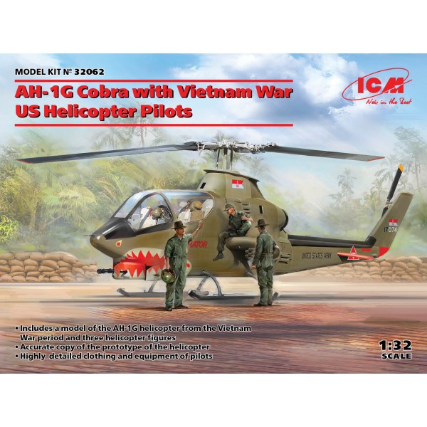 συναρμολογουμενα ελικοπτερα - συναρμολογουμενα μοντελα - 1/32 AH-1G Cobra with Vietnam War US Helicopter Pilots ΕΛΙΚΟΠΤΕΡΑ
