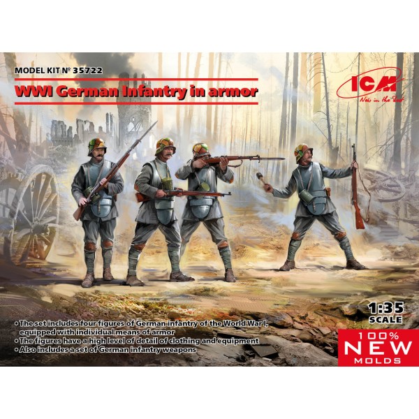 συναρμολογουμενες φιγουρες - συναρμολογουμενα μοντελα - 1/35 WWI German Infantry in Armor (4 figures) ΦΙΓΟΥΡΕΣ