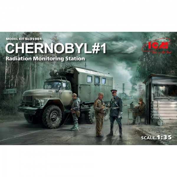 συναρμολογουμενα στραιτωτικα αξεσοιυαρ - συναρμολογουμενα στραιτωτικα οπλα - συναρμολογουμενα στραιτωτικα οχηματα - συναρμολογουμενα μοντελα - 1/35 Chernobyl#1. Radiation Monitoring Station (ZiL-131KShM truck & 5 figures & diorama base with backgr